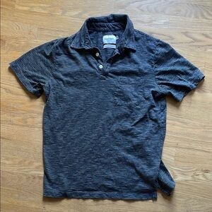 Men's Black Striped Polo Shirt